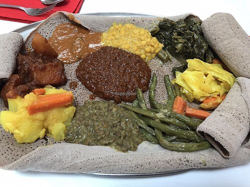 Vegetarian platter at Addis Ababa in Rochester