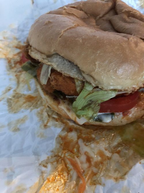 UnChicken Burger (Buffalo Style)  at The Hogtown Vegan in Toronto