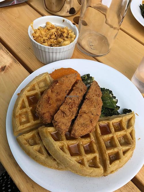 Unchicken & waffles at The Hogtown Vegan in Toronto