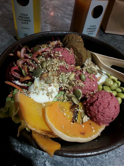 Falafel salad at Glo in Copenhagen