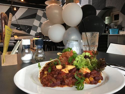 Vegan burrito at Backstage Vegan Kitchen in Rotterdam