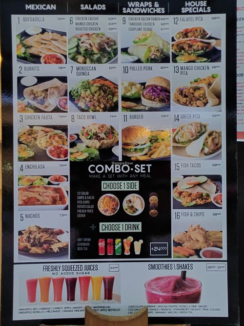 Menu at Common Grounds Cafe in Vientiane