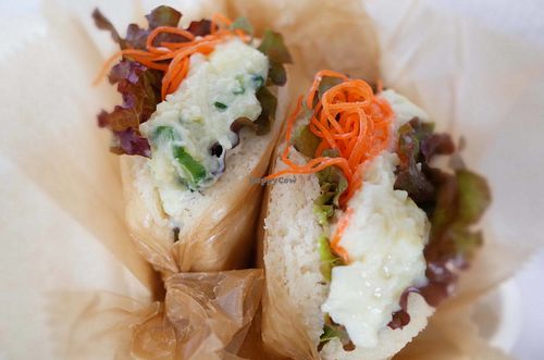 Potato Salad Sandwich on rice-flour bun at Gen 玄 in Kyoto