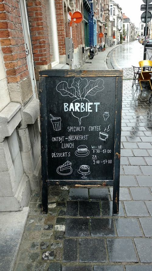 Sign outside at Barbiet in Ghent