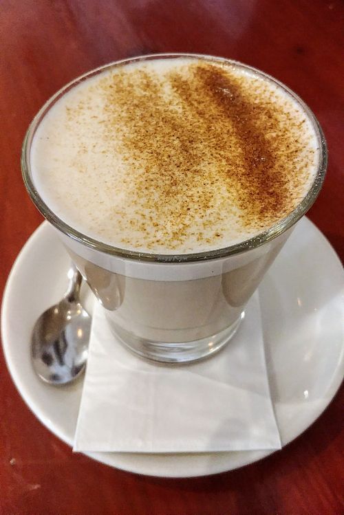 Almond chai latte at Cafe Blue Gum in Monbulk
