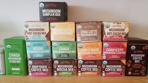 Tea options at Four Sigmatic Shroom Room in Venice