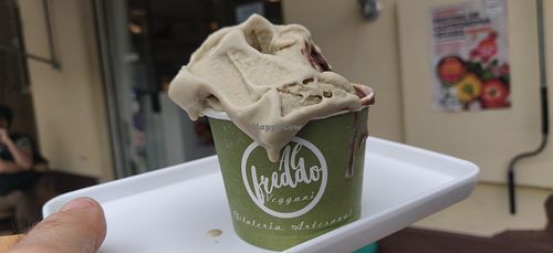 Pistachio and chocolate gelato at Alfreddo Veggani in Sao Paulo