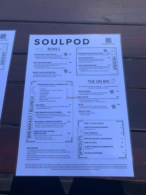 Menu at SoulPod Foods in Croydon