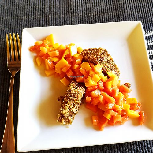 One of their desserts- semolina cake with fruit at Jetwing Ayurveda Pavilions in Negombo