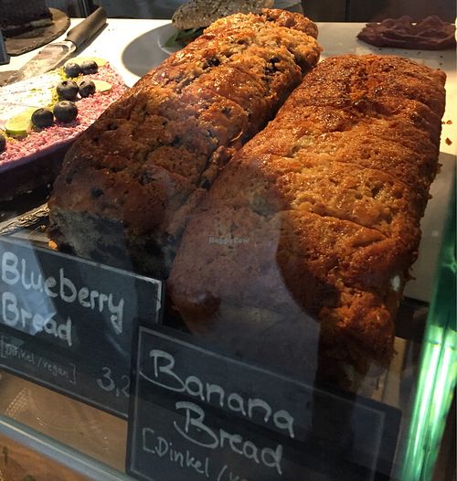 Blueberry bread and banana bread  at Wagners Juicery & Health Food in Munich