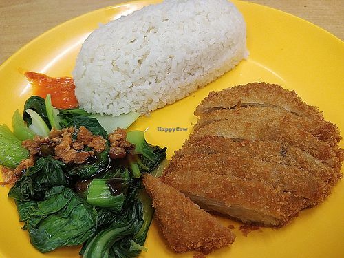 Chicken cutlet rice at Bodhi Deli - 菩提斋 in Central Singapore
