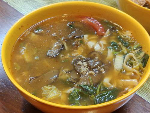 Tom yum ban mian (noodles) at Bodhi Deli - 菩提斋 in Central Singapore