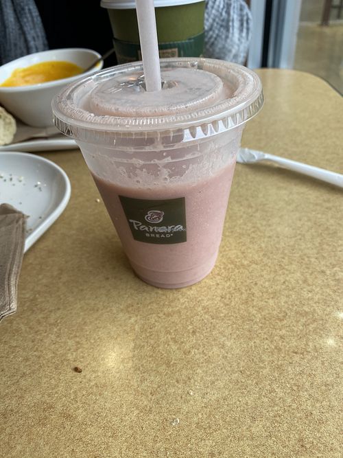 good strawberry banana almond milk smoothie  at Panera Bread - Valley View Blvd in Roanoke