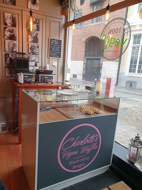 Waffle station inside the restaurant at Charlotte's by De Brugsche Tafel in Bruges