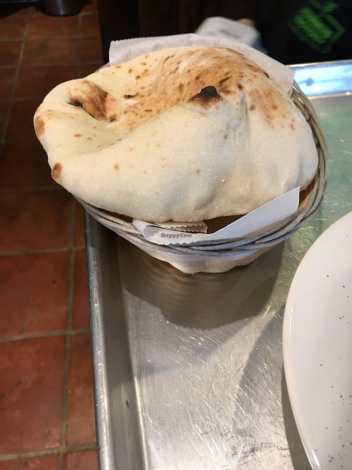 Amazing freshly baked pita bread at The Hummus Factory in Hollywood