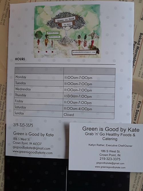 Hours at Green is Good by Kate in Crown Point