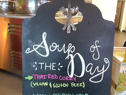 Always a vegan soup available! at Green is Good by Kate in Crown Point