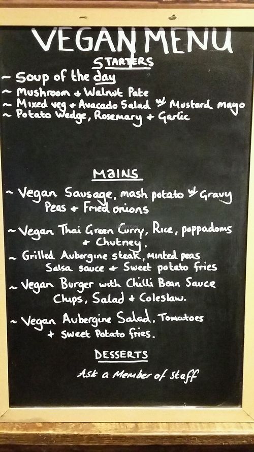 Updated vegan menu 28/2/18. Vegan desserts: chocolate brownie & ice cream. at Peaky Blinders Bar  in Paignton