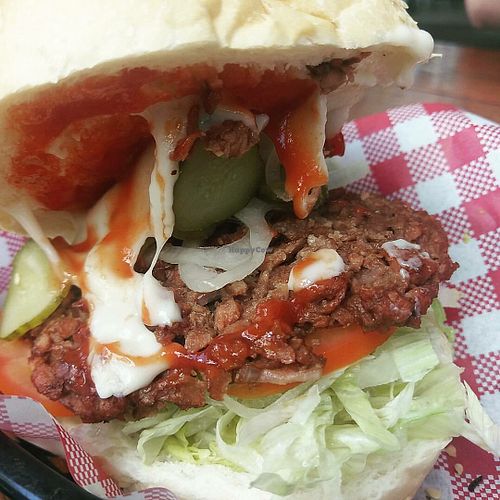 Vegan cheese burgers  at Tippler's Tap in South Brisbane