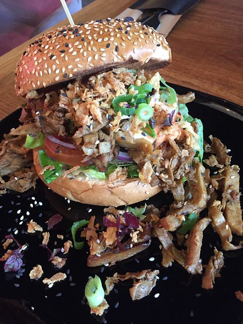 Shawarma burger  at Vegan Junk Food Bar - De Pijp in Amsterdam