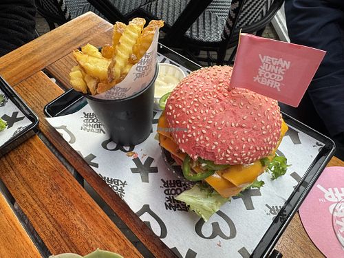Instagram-ready burger  at Vegan Junk Food Bar - De Pijp in Amsterdam