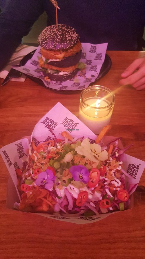 Flashy loaded fries at Vegan Junk Food Bar - De Pijp in Amsterdam