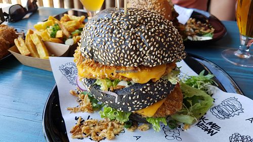Chicken burger at Vegan Junk Food Bar - De Pijp in Amsterdam