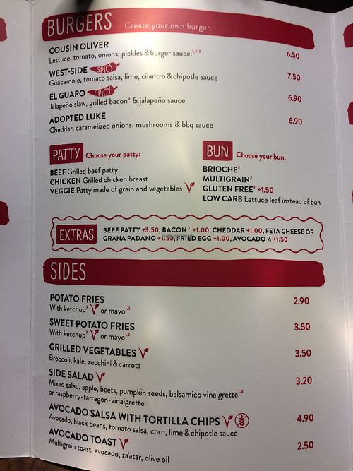 English menu 2 at B.GOOD in Nuremberg