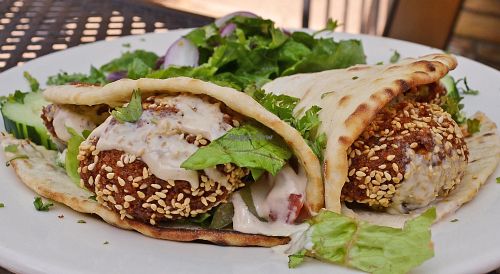 falafel sandwich at Aya's Cafe in Philadelphia