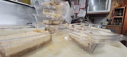 Sour cream lemon bars. GF gingersnap cookie crust and white chocolate chips from Heaven Sent Foods at The Pizza Patio in Flagstaff