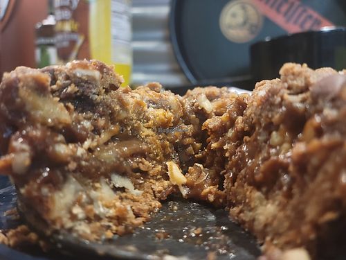 Deep dish S'mores cookie-Bourbon Pecan Pie bars on GF Toffee crust from Heaven Sent Foods working in their kitchen at The Pizza Patio in Flagstaff