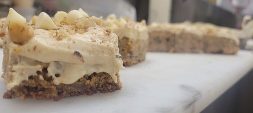 Sour Cream Pumpkin Chai bread with Peanut Butter vanilla Creamsicle buttercream and white chocolate chips at The Pizza Patio in Flagstaff
