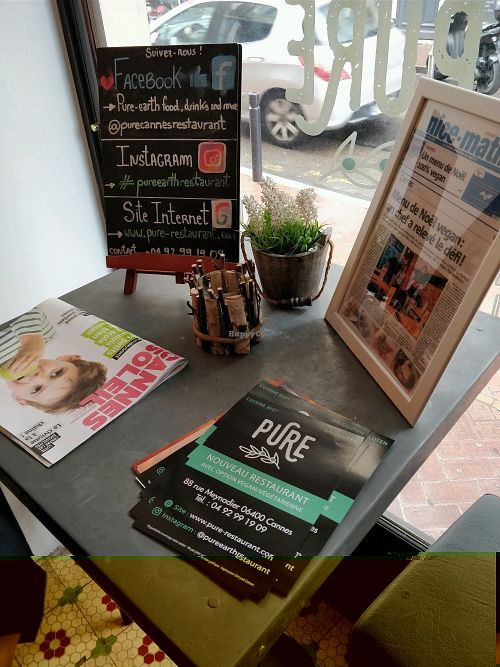 inside at Pure Restaurant in Cannes