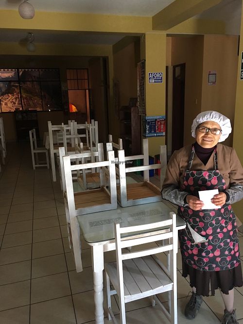 the owner will serve you breakfast when the restaurant is still closed at El Eden Restaurant Vegano in Huaraz