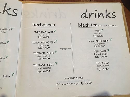  Drink menu  at Milas in Yogyakarta