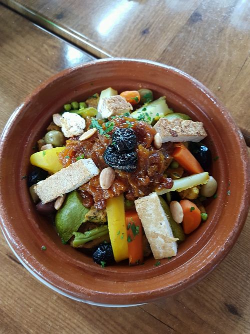 tajin with tofu and soya bites  at Marhaba in Gran Canaria