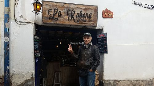 outside at La Rabona Peruvian Deli in Cusco
