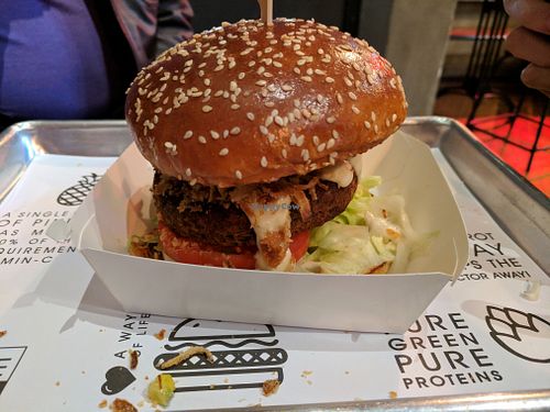 Bean burger at Nature Boys in Tel Aviv