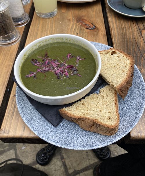 Soup of the day & GF bread   at The Old Bicycle Shop in Cambridge