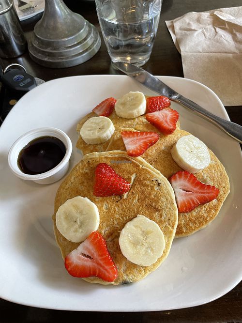 Blueberry pancakes!!  at Earth to Us  in Durham