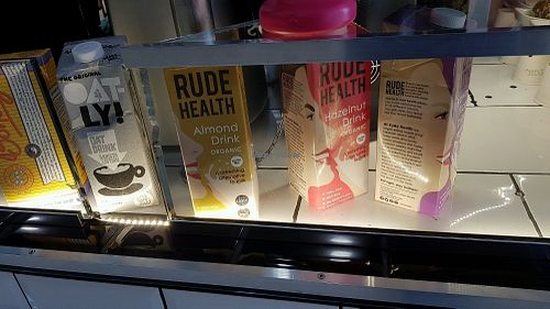 Vegan milks at Pitch Coffee in South West London
