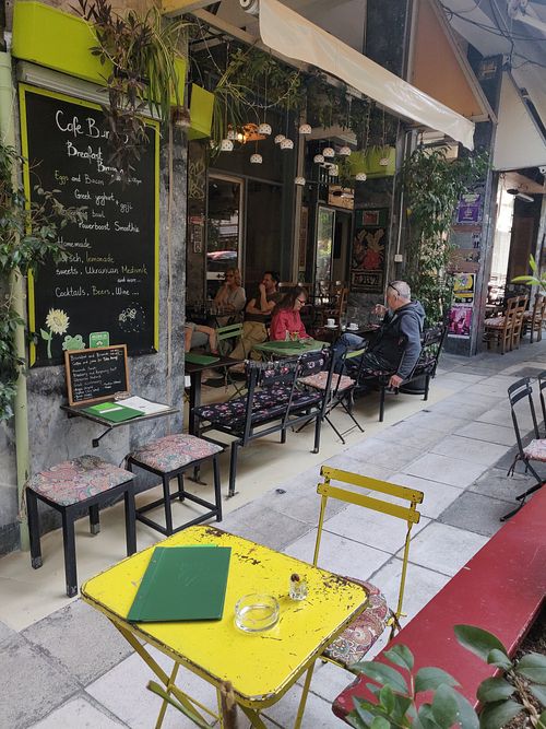 Terrace at Cafe Bar 67 in Athens