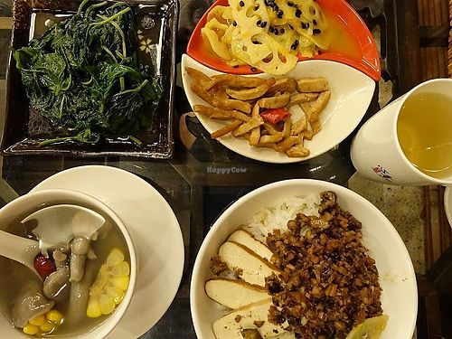 set meal at 30 Yuan, approx US$4.50.  at Veggie Mind Cafe in Xiamen