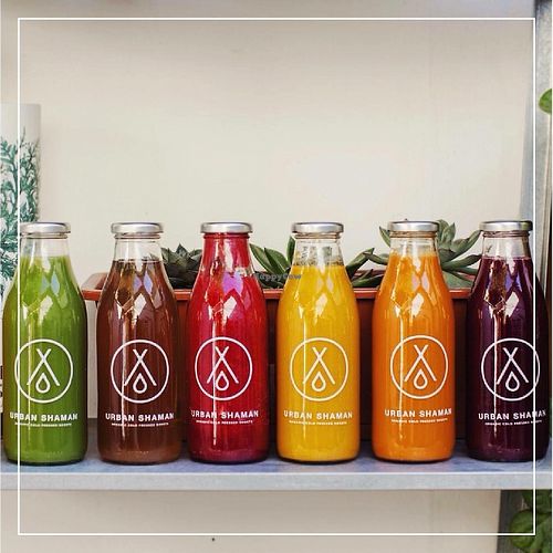 Juices at Urban Shaman in Tel Aviv