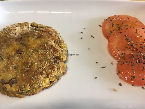 Lentil and quinoa burger at Al Mangiar Sano in Mortara