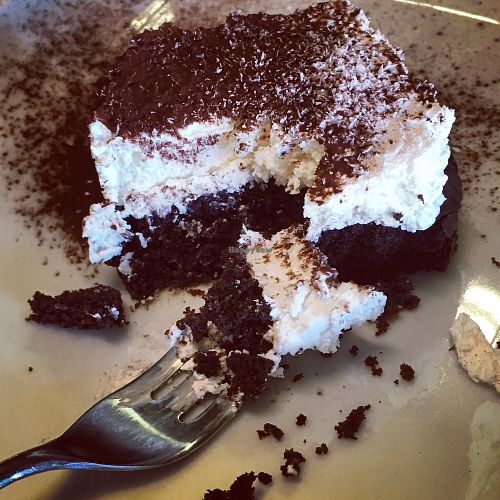 Glutenfree chocolate coconut cake at Al Mangiar Sano in Mortara