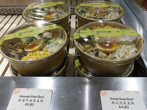 Avocado Grain Bowl and Kimchi Grain Bowl (contain egg) at Grove Cafe 素林 - Paya Lebar in Central Singapore