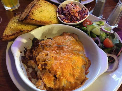 Gorgeous lasagne at Castle Inn in Criccieth