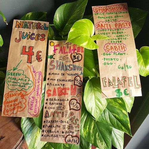 Menu at Farm Food Ink Cafe in Lisbon