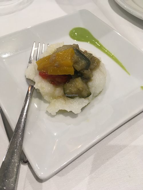 White polenta with caponata at Pata Chic in Venice